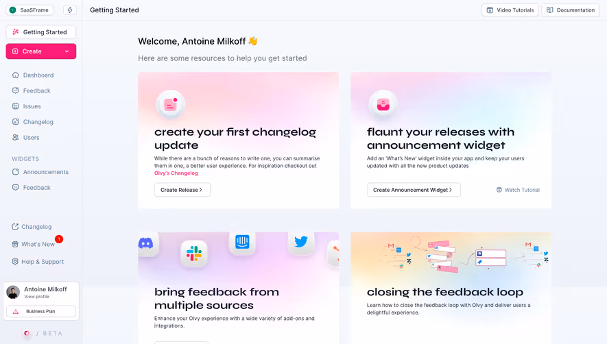 Olvy Getting Started Page