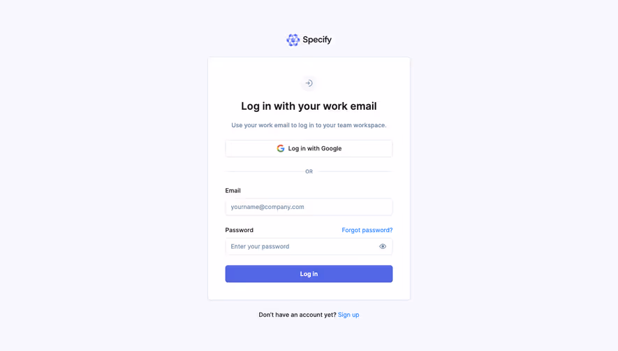 Specify Login
