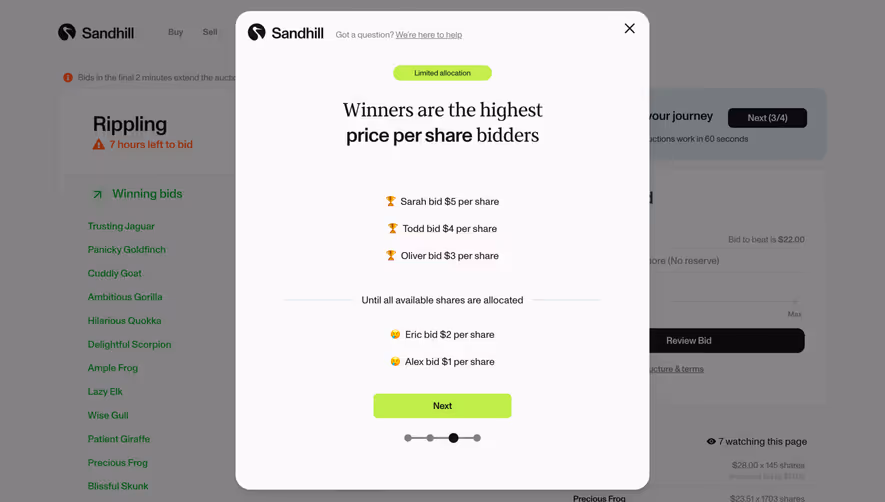 Sandhill Markets Auctions Onboarding
