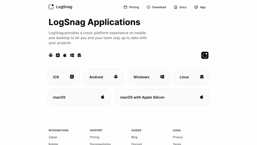 Logsnag Download Page