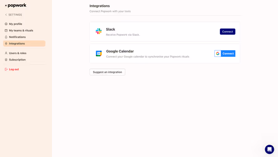 Popwork Integrations