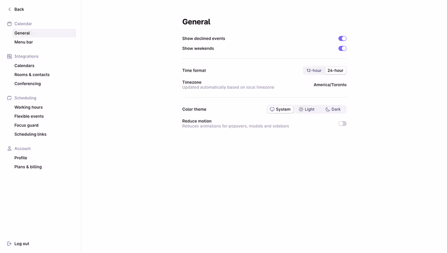 Rise General Settings