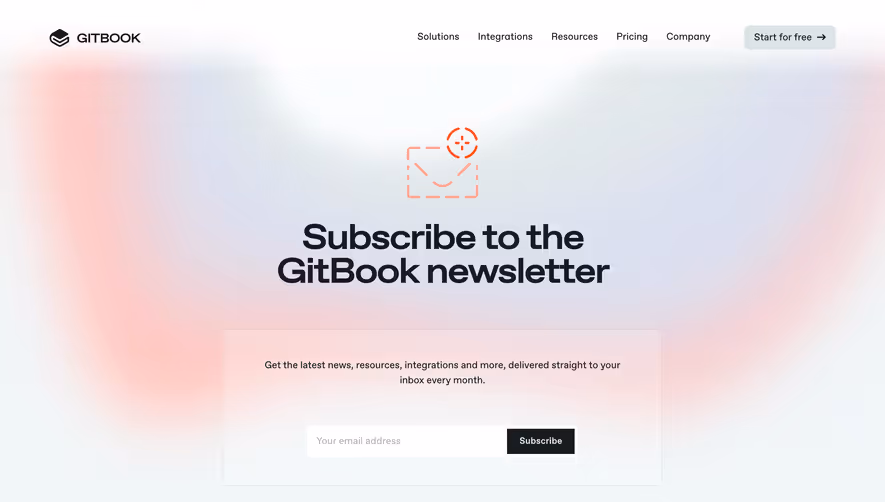 GitBook Newsletter Page
