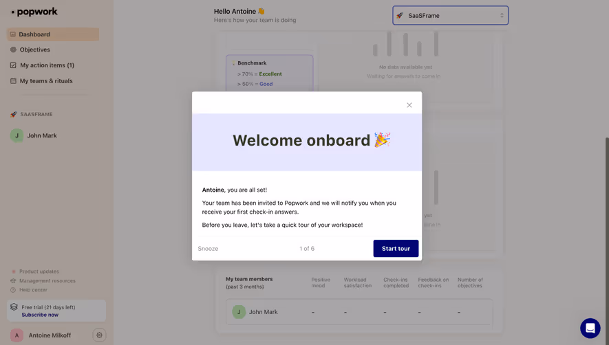 Popwork Product Tour