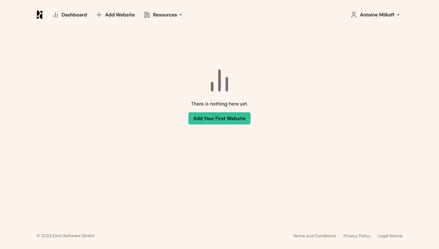 Pirsch Analytics Empty State