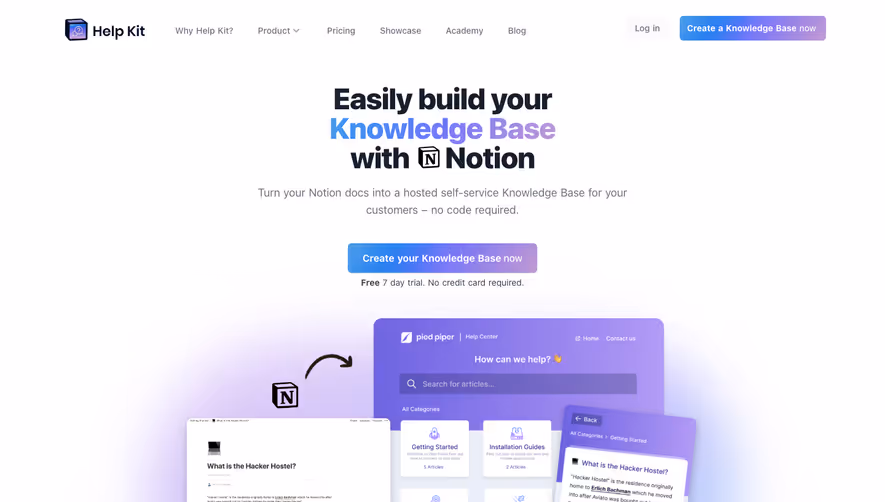 Help Kit Landing Page
