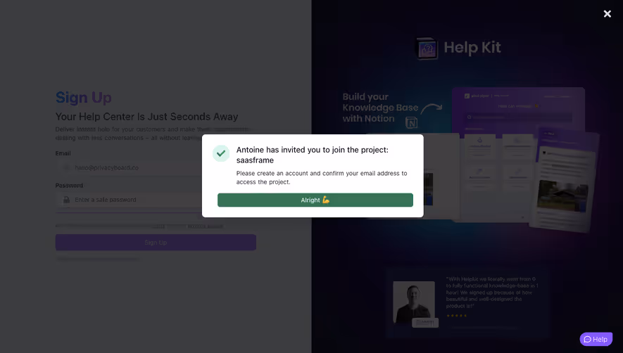 Help Kit Invite Team Members