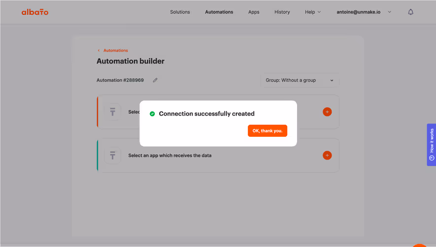 Albato Connection Successful