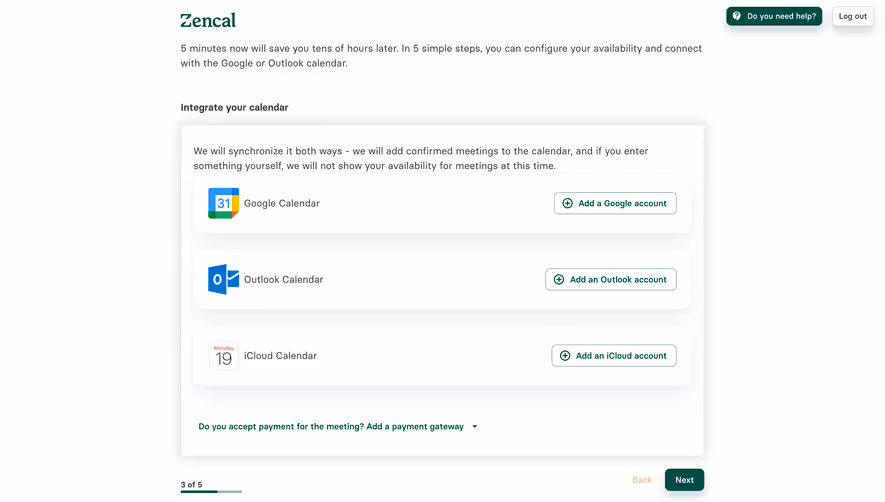 Zencal Account Setup