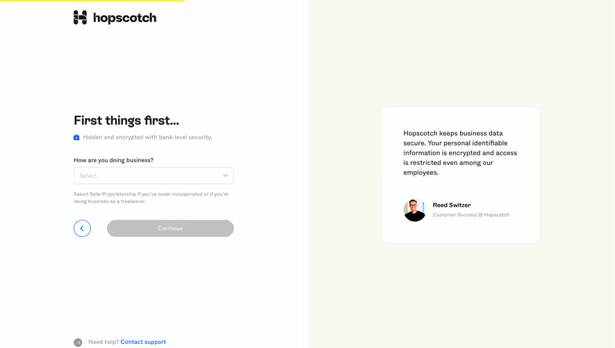 Hopscotch Account Setup