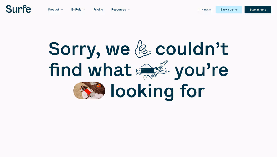 Surfe 404 Page