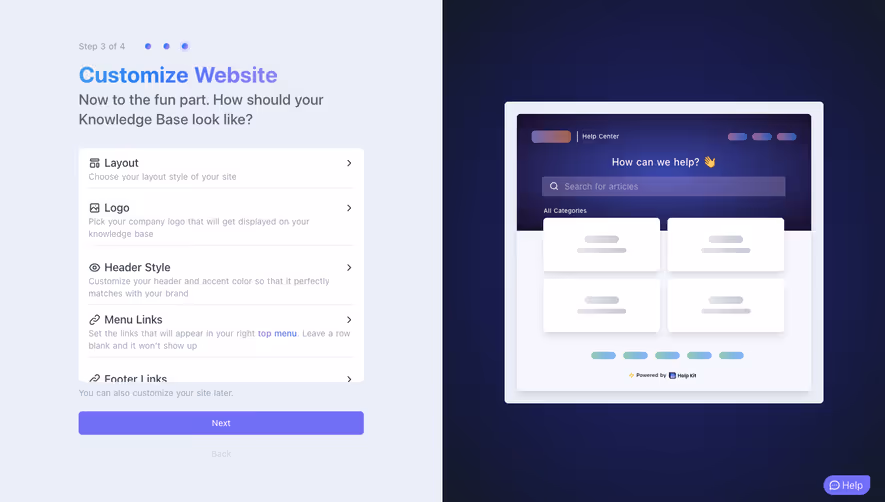 Help Kit Account Setup