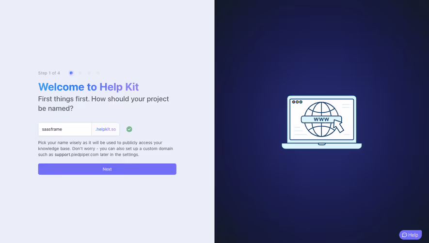 Help Kit Account Setup