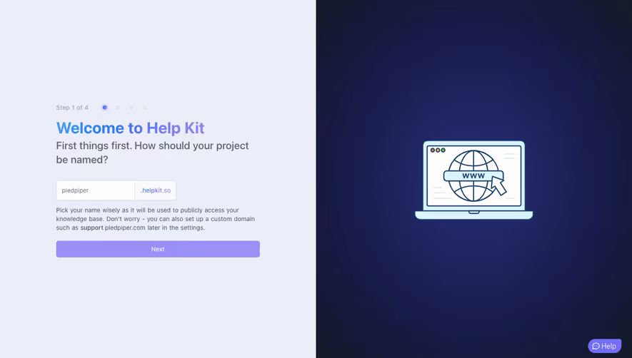 Help Kit Account Setup