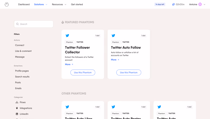 Phantombuster Create An Automation