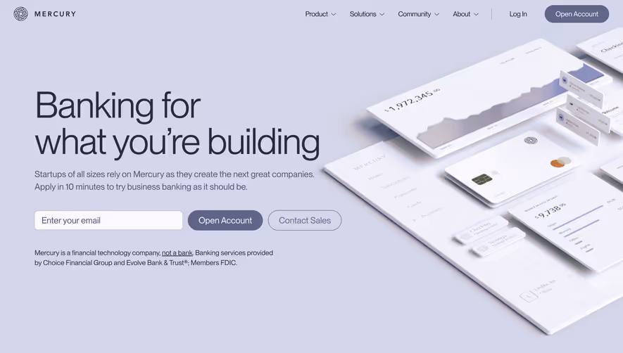 Mercury Landing Page