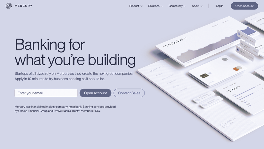 Mercury Landing Page