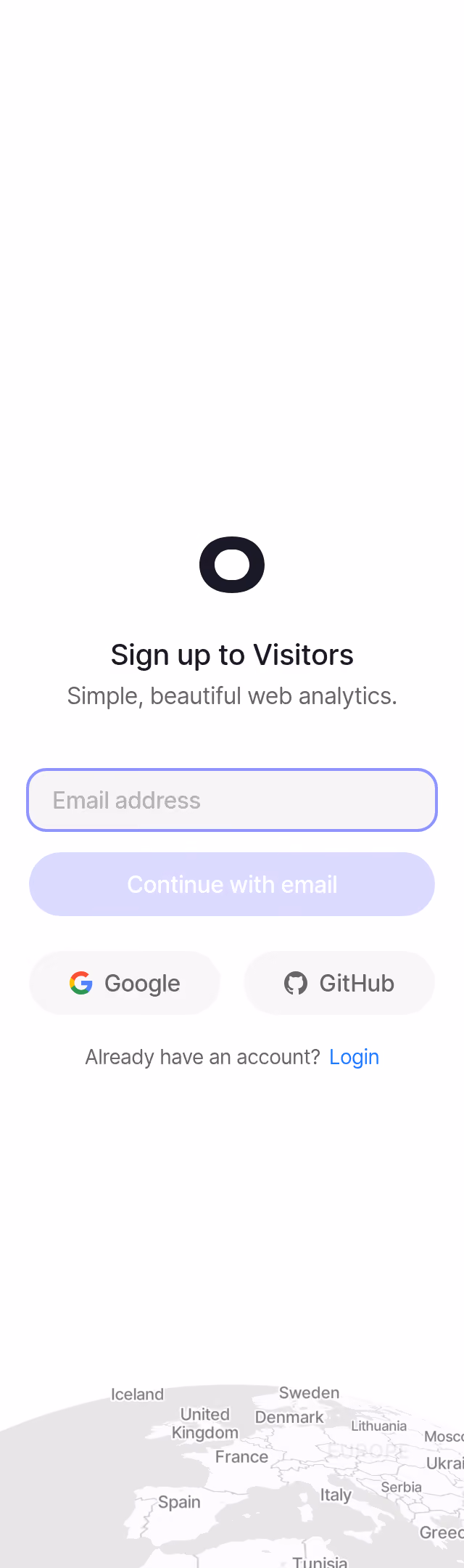 Visitors Signup ID