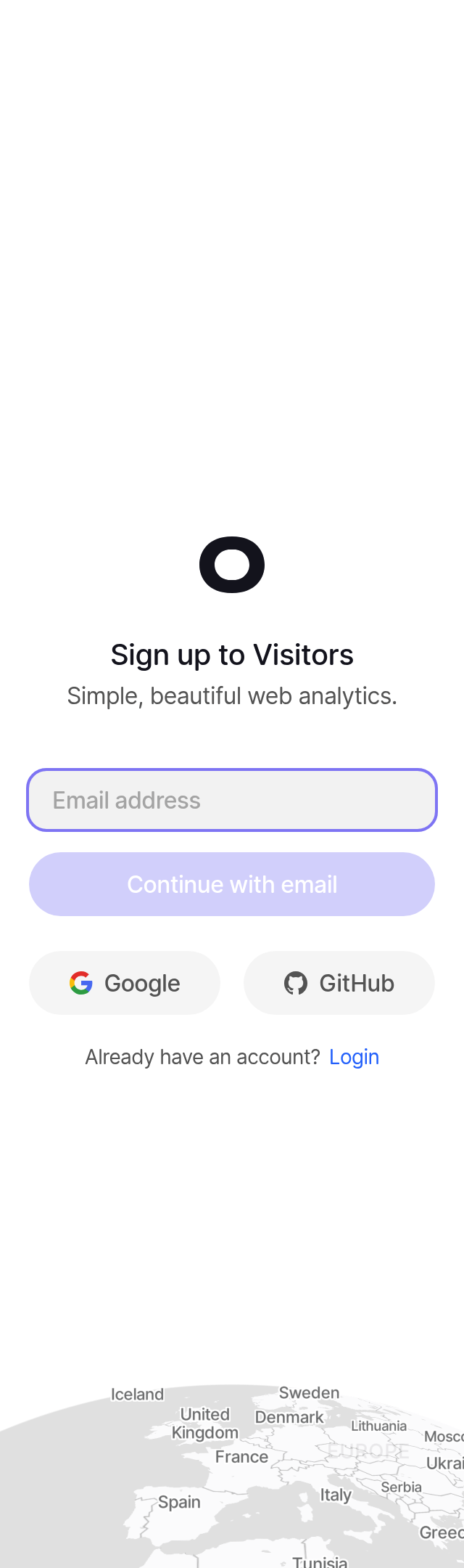 Visitors Signup ID