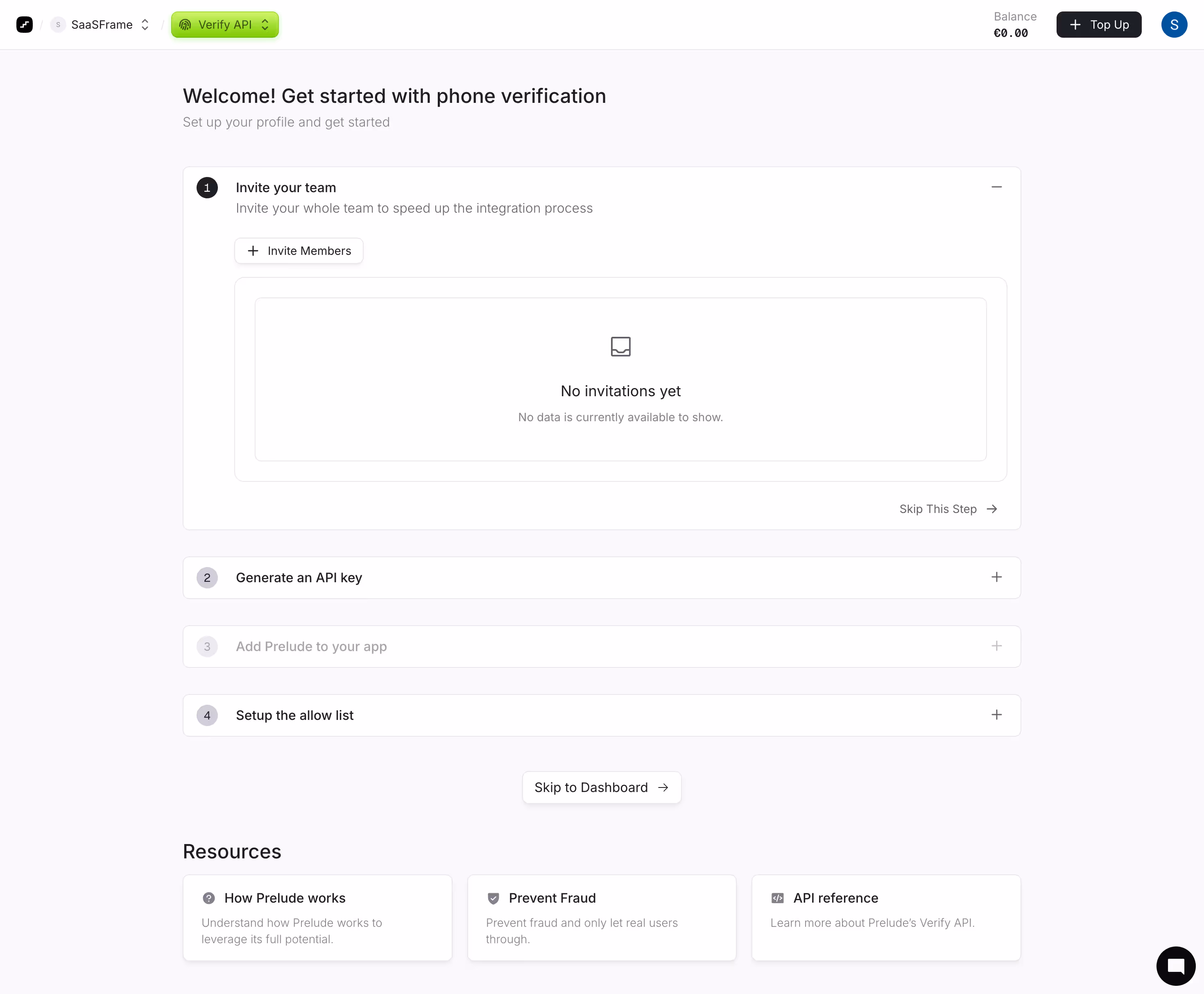 Prelude Welcome Screen