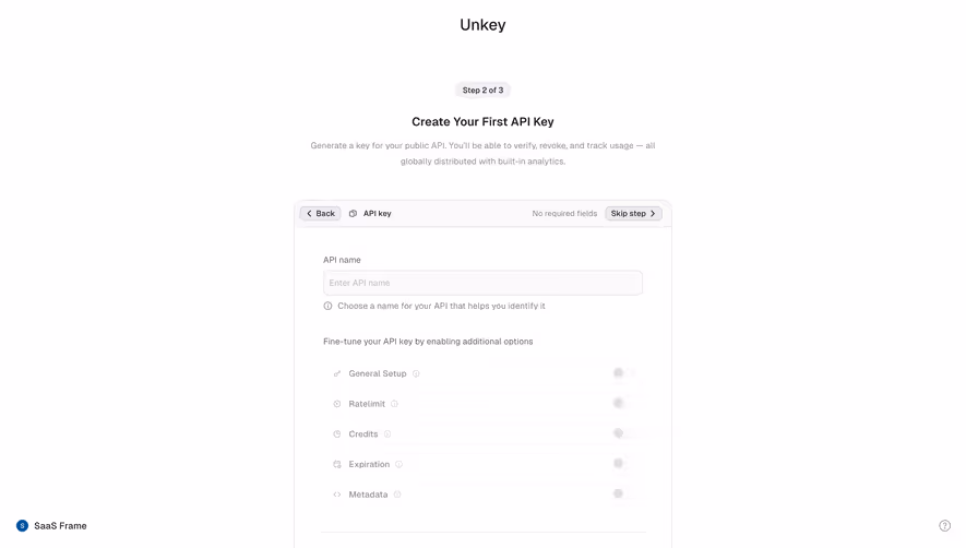 Unkey Create First API Key