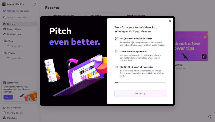 Pitch Upgrade Prompt