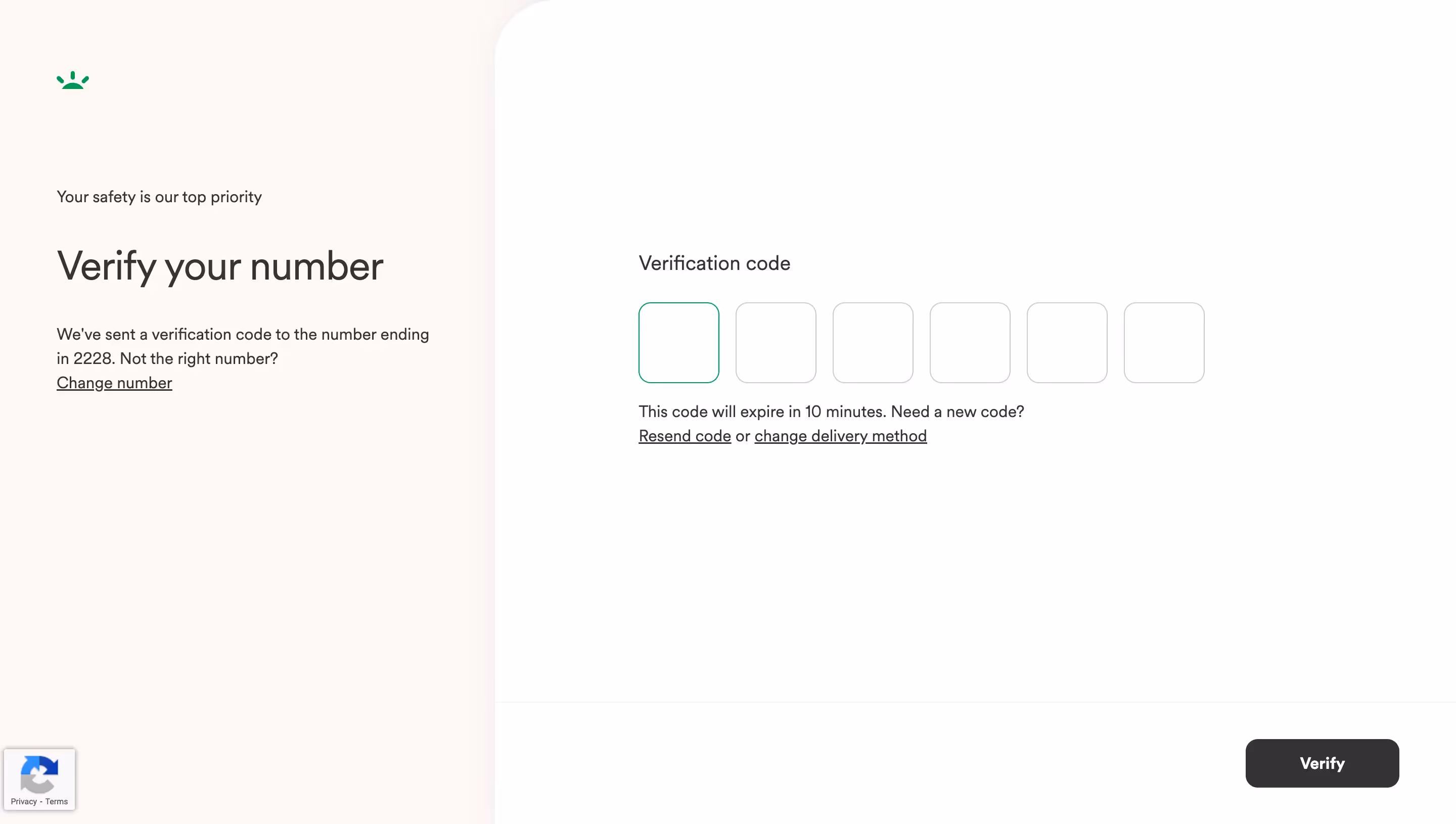 GoFundMe 2FA setup during onboarding