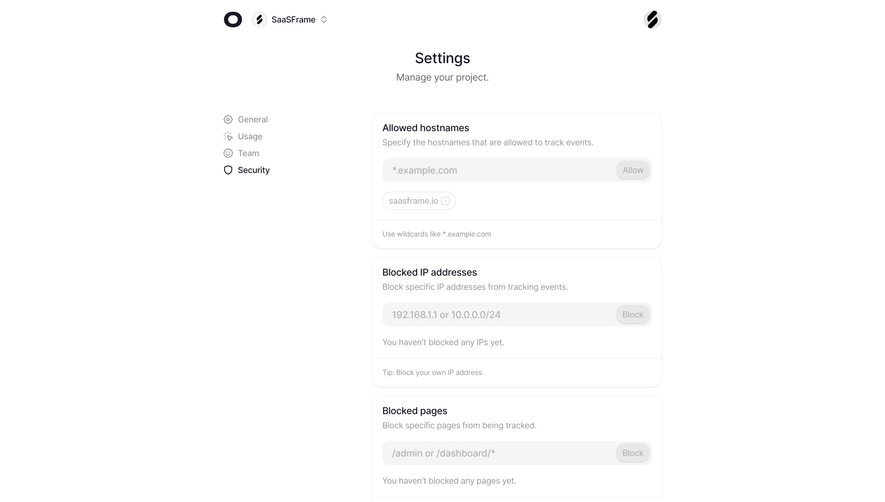 Visitors Security Settings