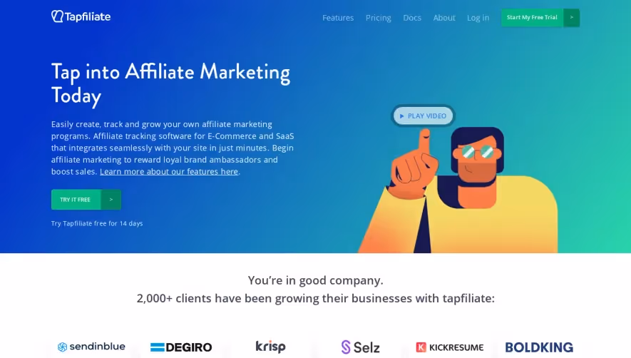 Tapfiliate Landing Page