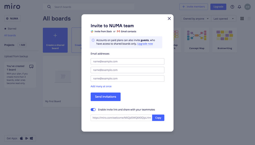 Miro Invite Team Members