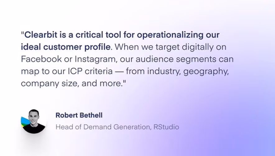 Clearbit Testimonial