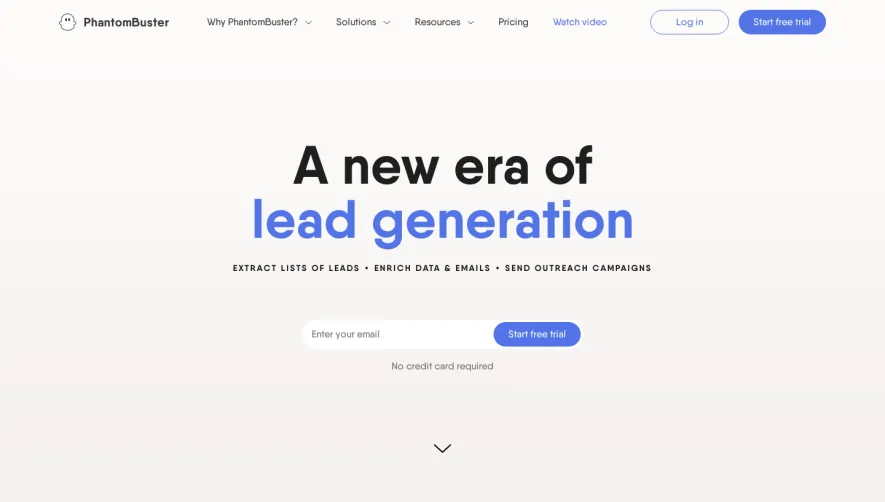 Phantombuster Landing Page