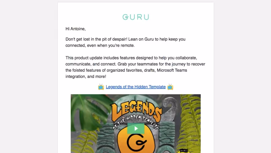Guru Product Update Emails