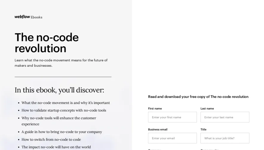 Webflow eBook Page