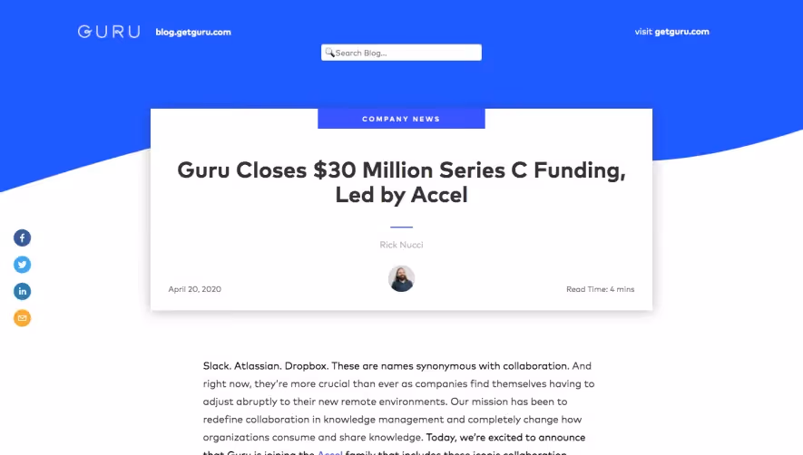 Guru Funding Announcement