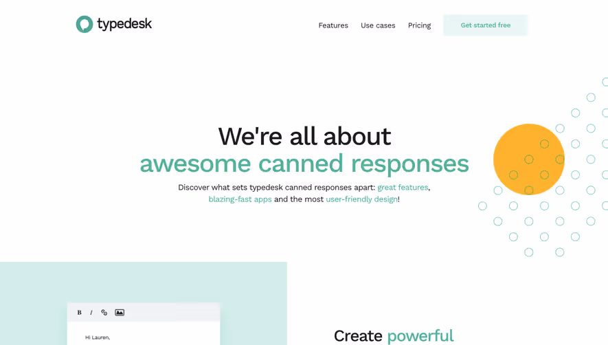 Typedesk Features Page
