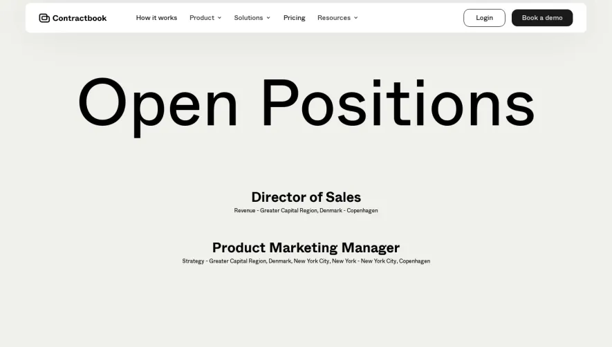 Contractbook Careers Page
