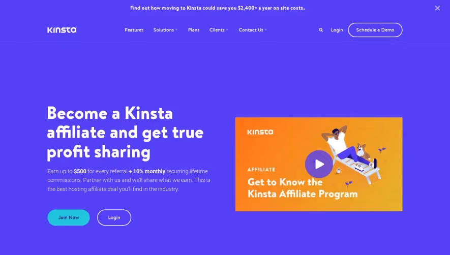 Kinsta Affiliate Page