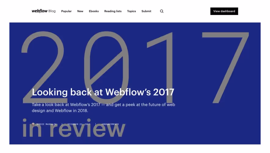 Webflow Year in Review