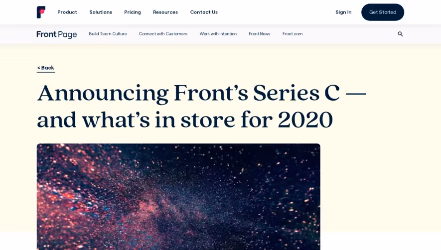 Front Funding Announcement