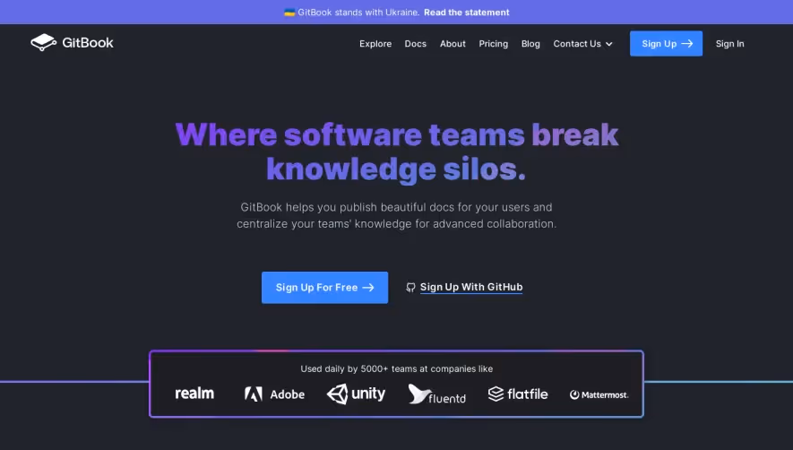 GitBook Landing Page