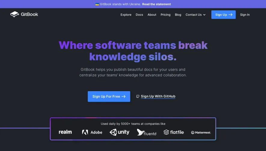 GitBook Landing Page