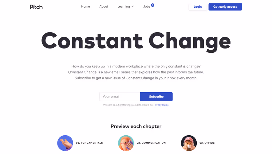 Pitch Newsletter Page