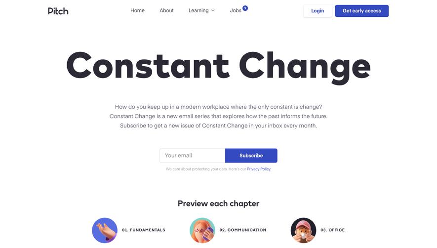 Pitch Newsletter Page