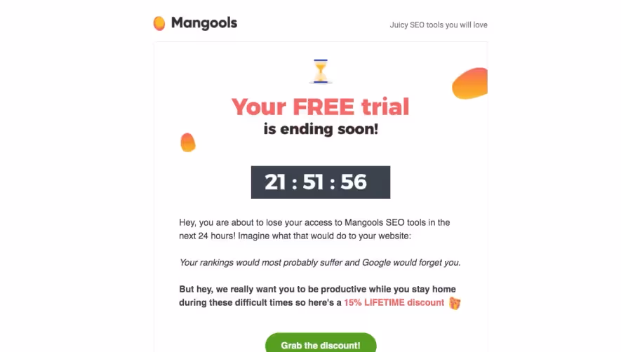 Mangools Free Trial Emails