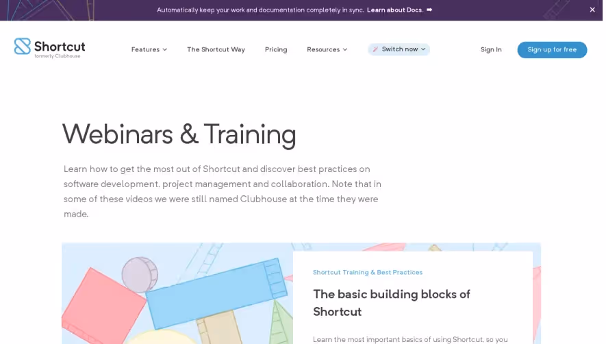 Shortcut lubhouse Webinars Page