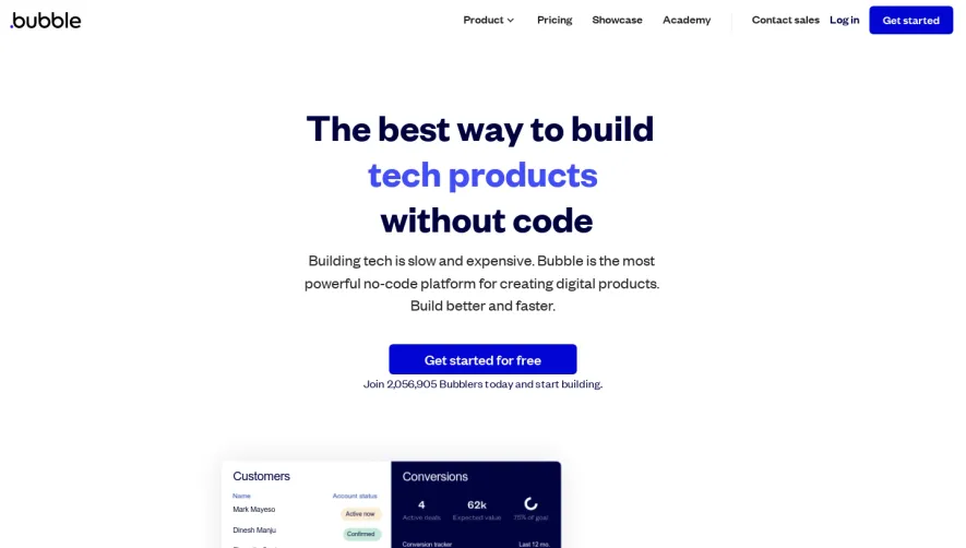 Bubble Landing Page