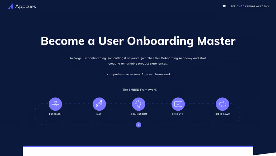 Appcues User Onboarding Academy