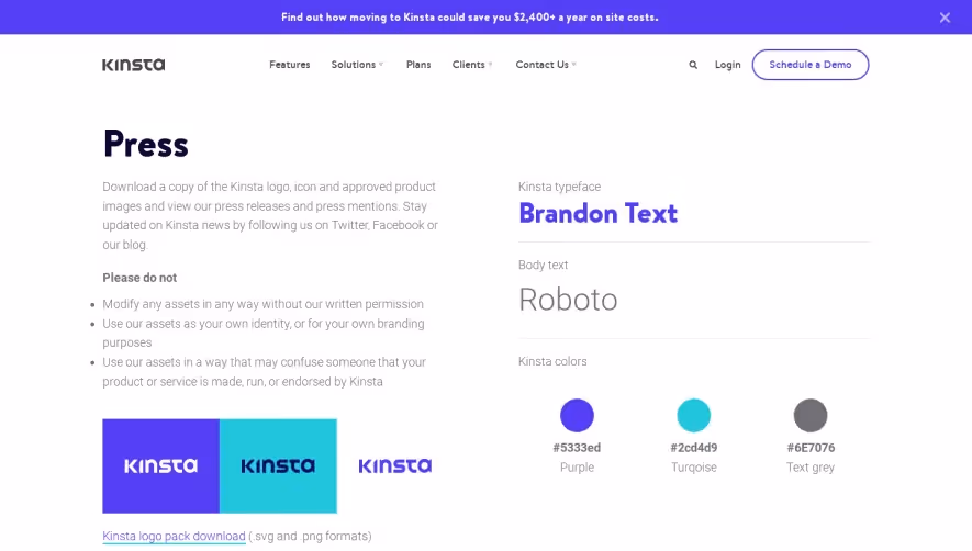 Kinsta Press Page