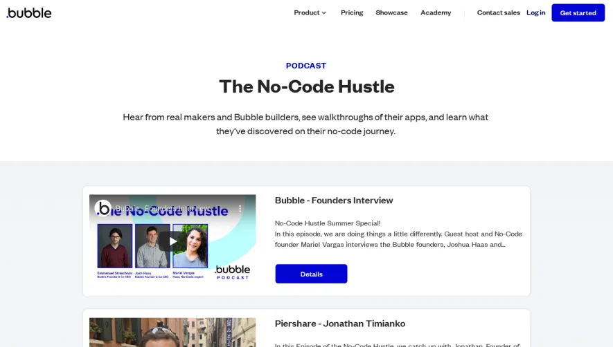 Bubble Podcast Page